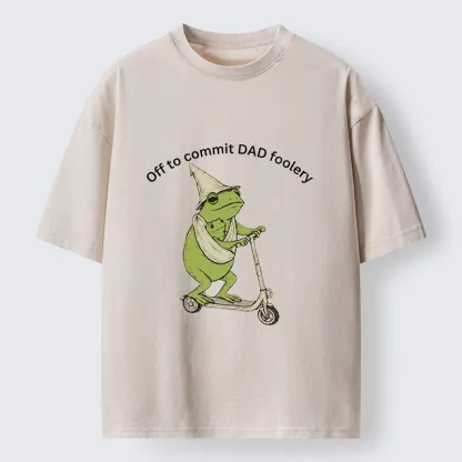 Tokyo-Tiger Frog Dad Foolery Adventure Time Washed T-Shirt