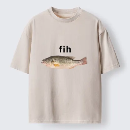 Tokyo-Tiger Fih The Fish Funny Meme Washed T-Shirt