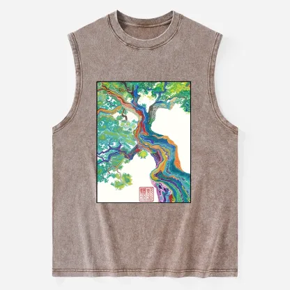 Tokyo-Tiger Colorful Magic Tree Washed Tank