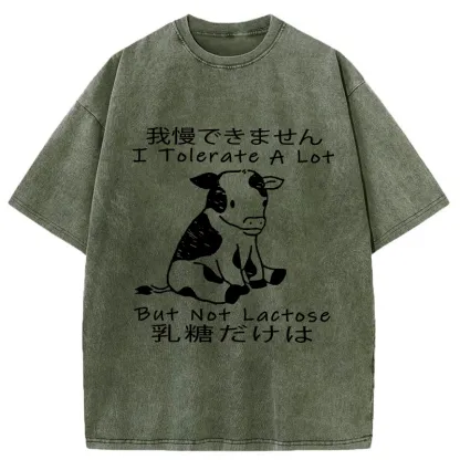 Tokyo-Tiger I Can't Tolerate Lactose Washed T-Shirt