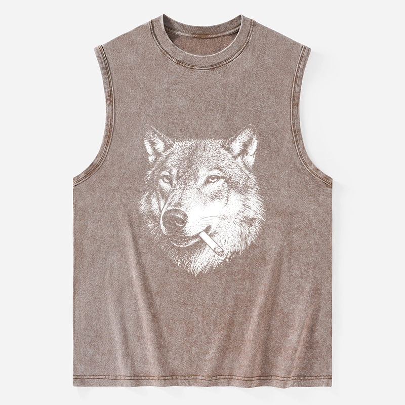 Tokyo-Tiger Cool Wolf Meme Bad Decisions Pending Washed Tank