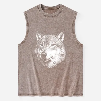 Tokyo-Tiger Cool Wolf Meme Bad Decisions Pending Washed Tank