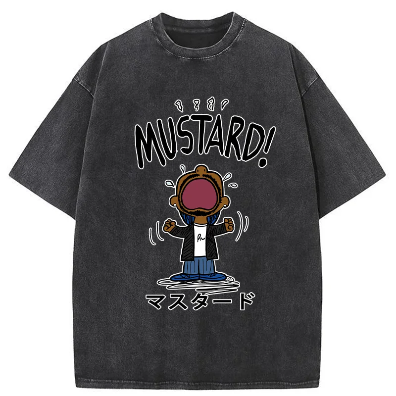 Tokyo-Tiger Mustard Funny kanji Washed T-Shirt