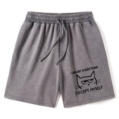 Tokyo-Tiger Confident Kitten Washed Shorts