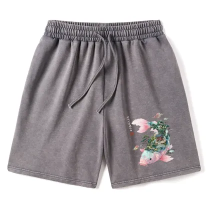 Tokyo-Tiger Journey Of The Flowing Koi Washed Shorts
