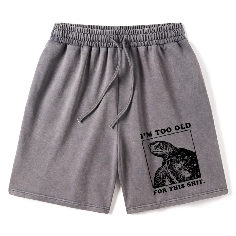 Tokyo-Tiger Turtle I Quit Meme Energy Washed Shorts