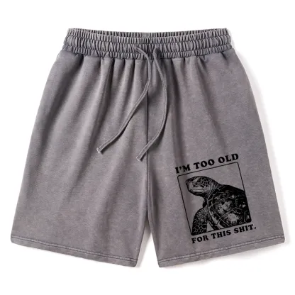 Tokyo-Tiger Turtle I Quit Meme Energy Washed Shorts
