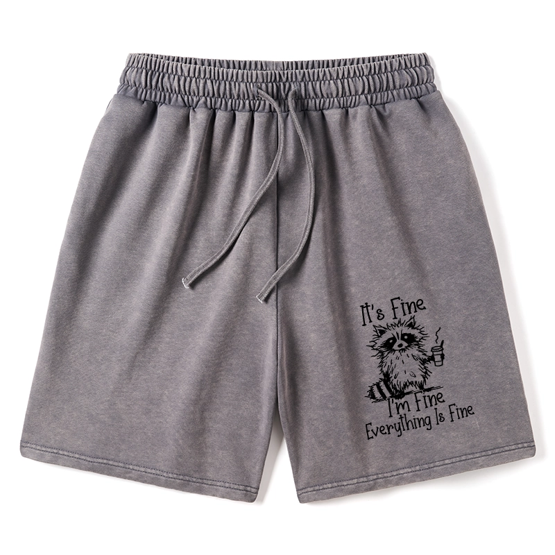 Tokyo-Tiger Raccoon Fine Meme Washed Shorts