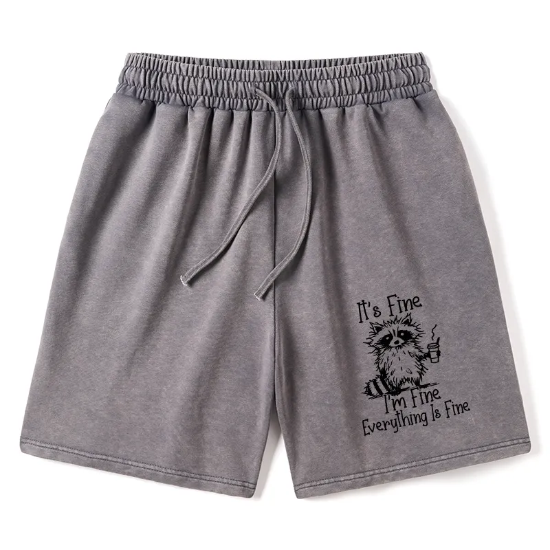 Tokyo-Tiger Raccoon Fine Meme Washed Shorts Sale