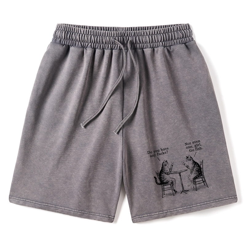 Tokyo-Tiger Cat Poker Night Washed Shorts