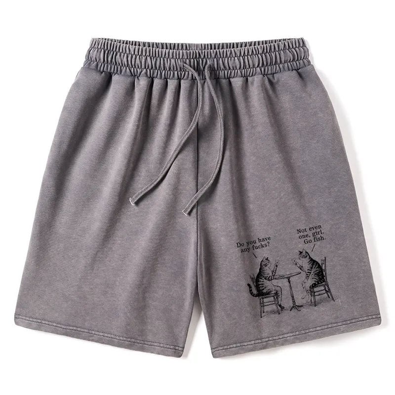 Tokyo-Tiger Cat Poker Night Washed Shorts Sale
