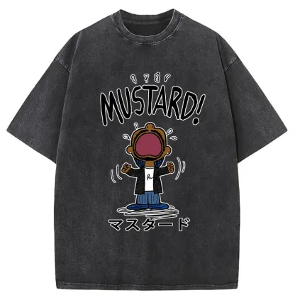 Tokyo-Tiger Mustard Funny kanji Washed T-Shirt