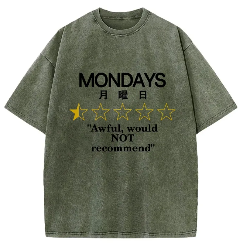 Tokyo-Tiger Not Recommended On Mondays Washed T-Shirt