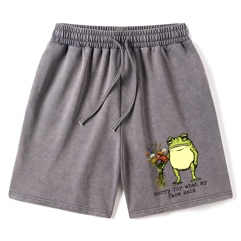 Tokyo-Tiger Frog Sorry Mode Activated Washed Shorts