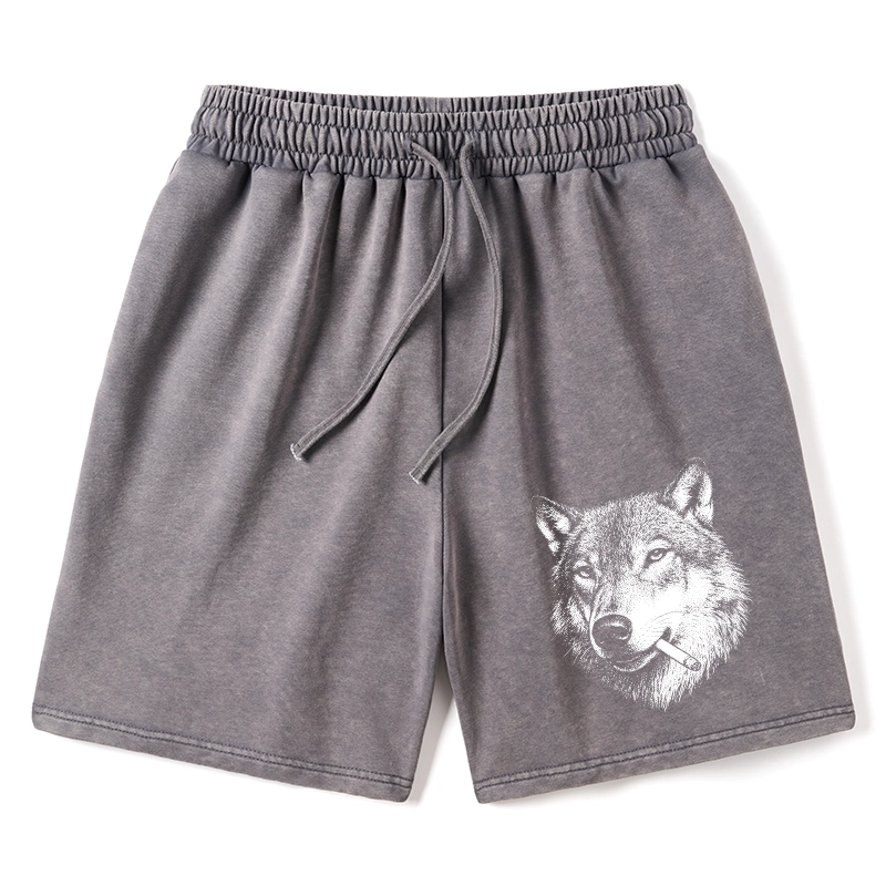 Tokyo-Tiger Cool Wolf Meme Bad Decisions Pending Washed Shorts