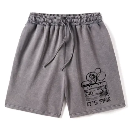 Tokyo-Tiger Cassette Fine Meme Washed Shorts