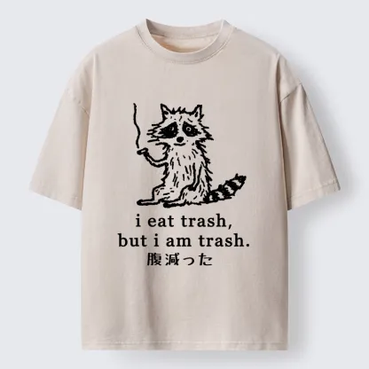 Tokyo-Tiger Raccoon’s Trashy Lifestyle Washed T-Shirt
