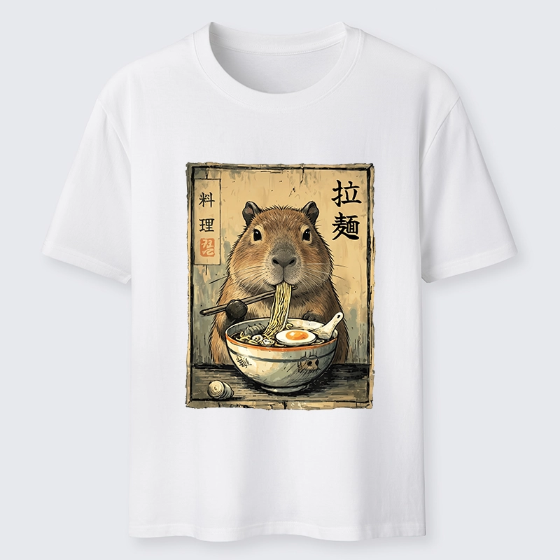 Tokyo-Tiger Capybara Enjoying A Bowl Of Ramen Classic T-Shirt