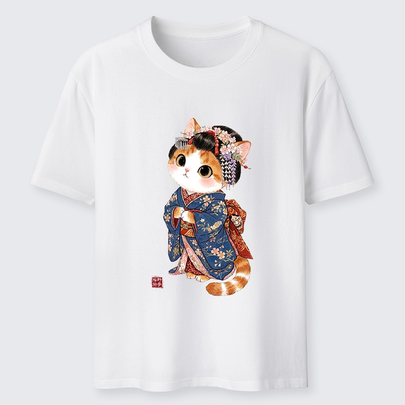 Tokyo-Tiger Cat Dressed As A Geisha Funny Classic T-Shirt