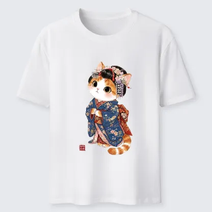 Tokyo-Tiger Cat Dressed As A Geisha Funny Classic T-Shirt