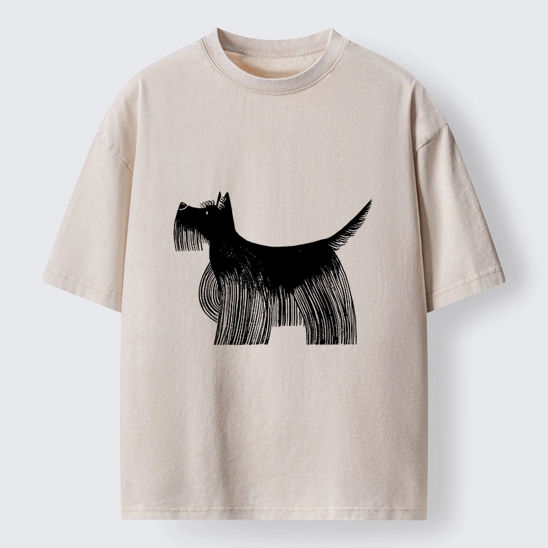 Tokyo-Tiger Minimalist Dog Art That Pops Off Washed T-Shirt