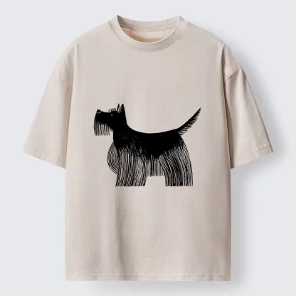 Tokyo-Tiger Minimalist Dog Art That Pops Off Washed T-Shirt