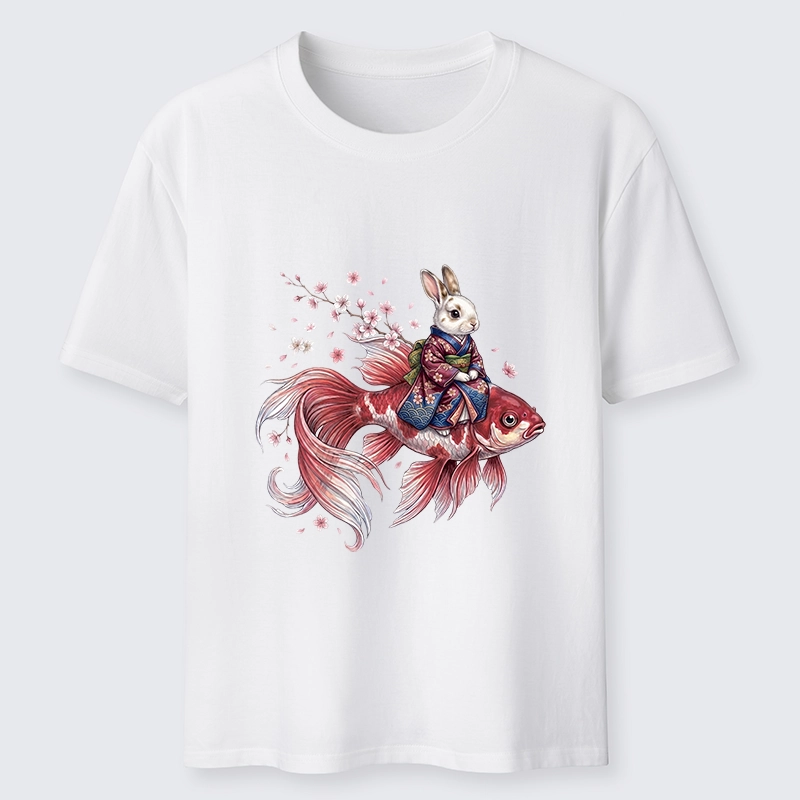 Tokyo-Tiger Japanese Style Rabbit And Koi Fish Classic T-Shirt