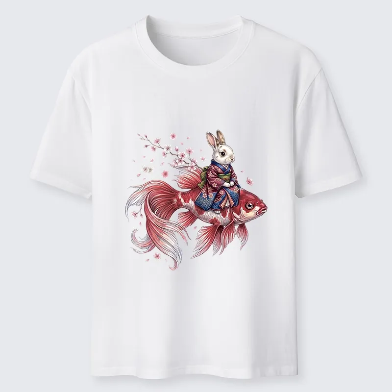Tokyo-Tiger Japanese Style Rabbit And Koi Fish Classic T-Shirt