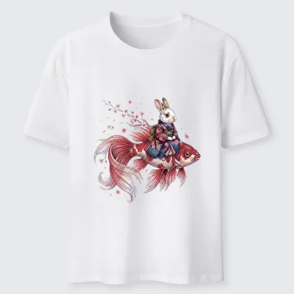 Tokyo-Tiger Japanese Style Rabbit And Koi Fish Classic T-Shirt