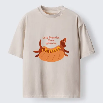 Tokyo-Tiger Positive Vibes Only With The Weenie Dog Washed T-Shirt