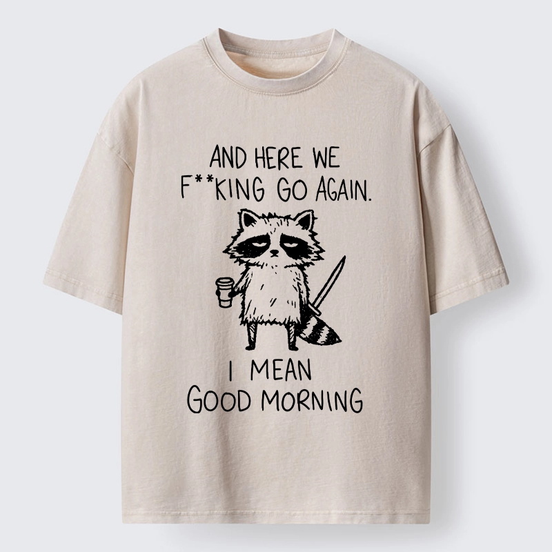 Tokyo-Tiger Coffee First Questions Later Raccoon Washed T-Shirt