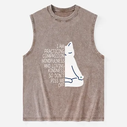 Tokyo-Tiger Calm Black Cat With Anger Issues Washed Tank
