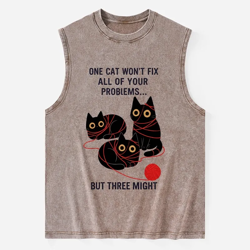 Tokyo-Tiger Three Cats Fix All Problems Washed Tank