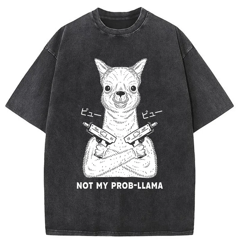 Tokyo-Tiger funny Alpaca Washed T-Shirt