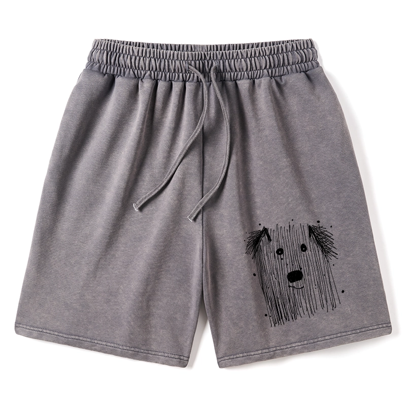 Tokyo-Tiger Fluffy Chaos In Dog Form Washed Shorts
