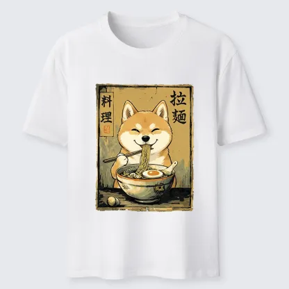 Tokyo-Tiger Happy Shiba Eating Ramen Classic T-Shirt