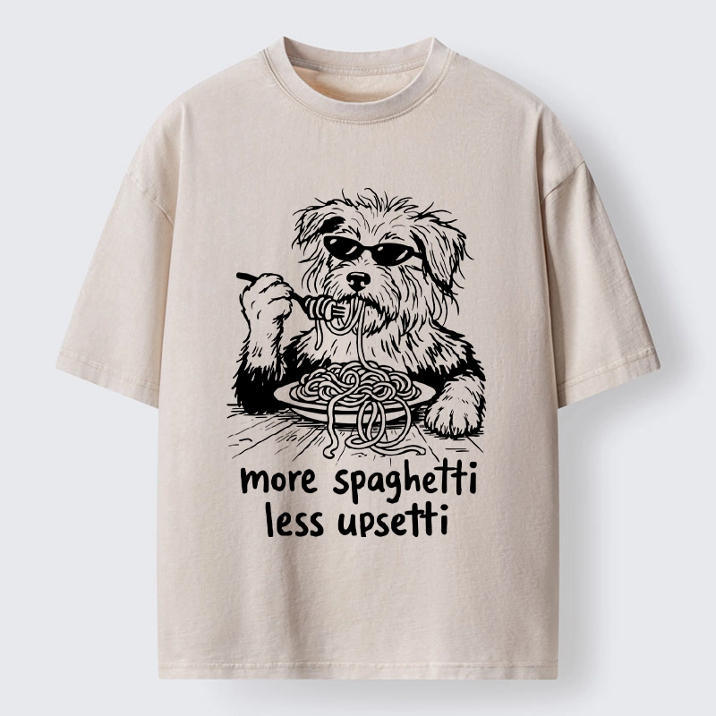 Tokyo-Tiger Cool Dog Eating Spaghetti Like A Boss Washed T-Shirt
