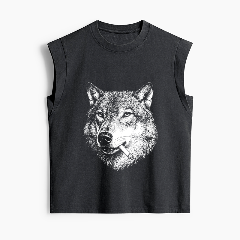 Tokyo-Tiger Cool Wolf Meme Bad Decisions Pending Women's Washed Tank Tops