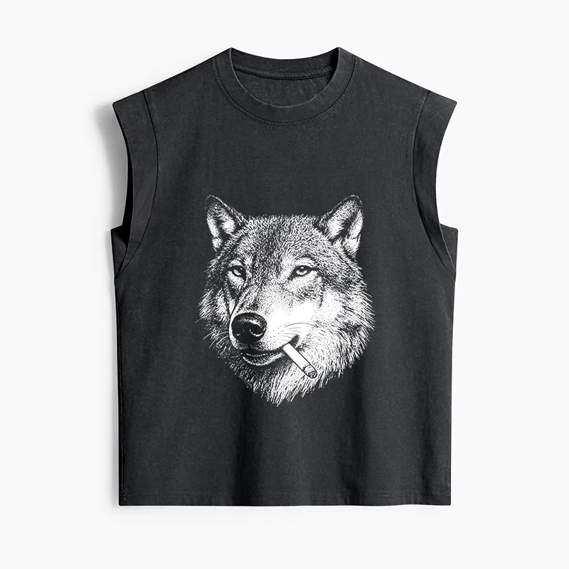Tokyo-Tiger Cool Wolf Meme Bad Decisions Pending Women's Washed Tank Tops