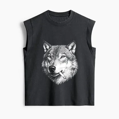 Tokyo-Tiger Cool Wolf Meme Bad Decisions Pending Women's Washed Tank Tops
