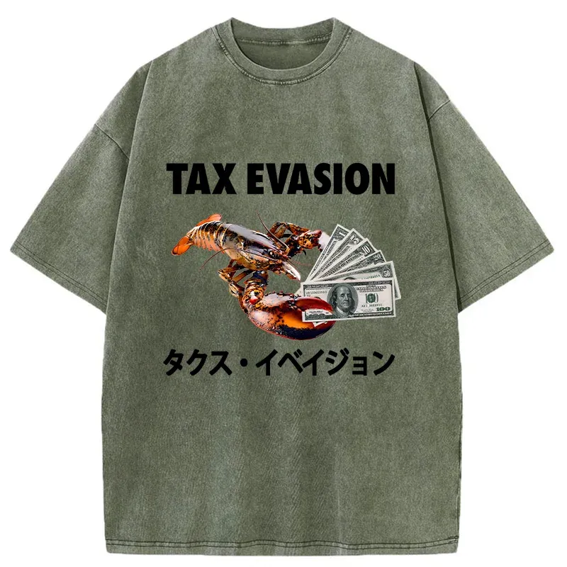Tokyo-Tiger Tux Evasion Funny Washed T-Shirt
