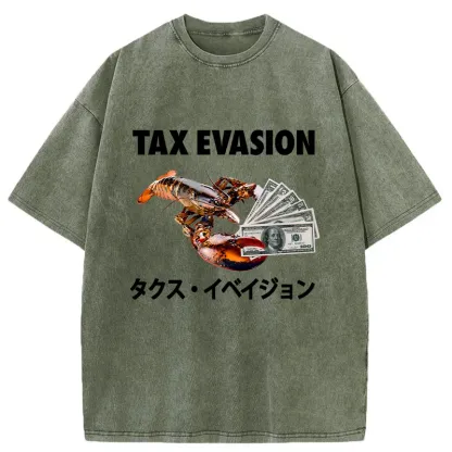 Tokyo-Tiger Tux Evasion Funny Washed T-Shirt
