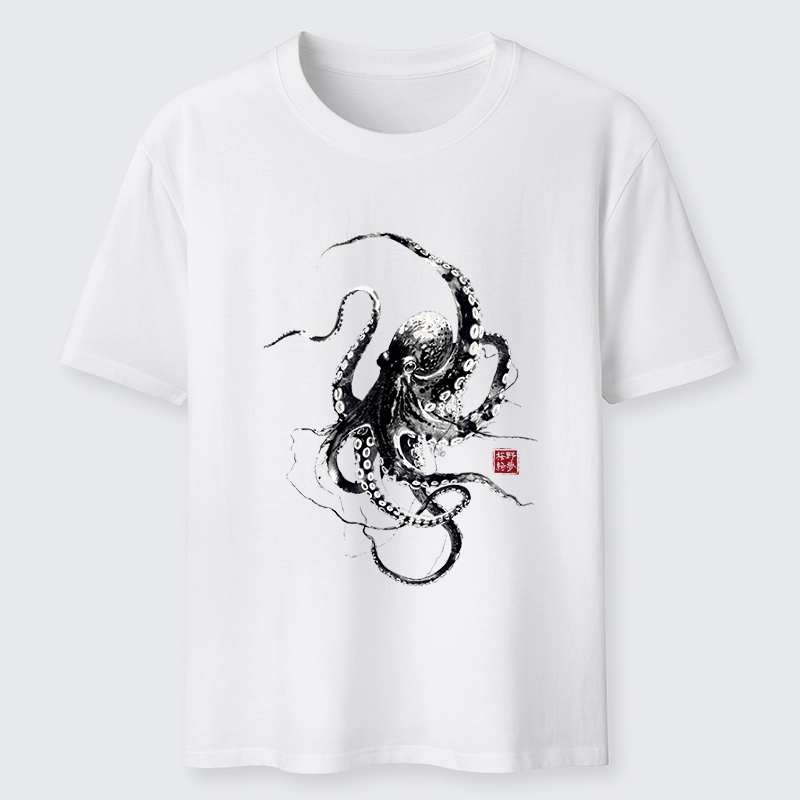 Tokyo-Tiger Traditional Japanese Octopus Painting Classic T-Shirt
