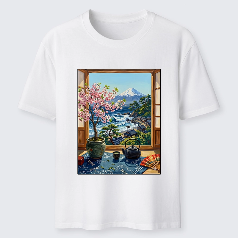 Tokyo-Tiger Mount Fuji View From Japanese Window Classic T-Shirt