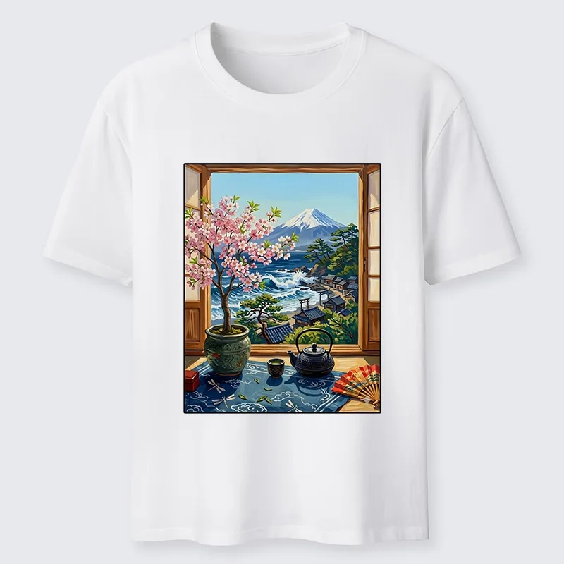 Tokyo-Tiger Mount Fuji View From Japanese Window Classic T-Shirt