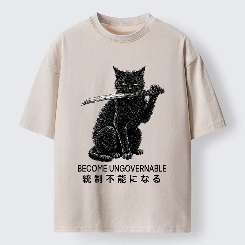 Tokyo-Tiger Black Cat Chaos Mode On Washed T-Shirt Sale