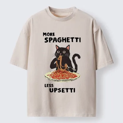 Tokyo-Tiger More Spaghetti Less Upsetti Cat Washed T-Shirt