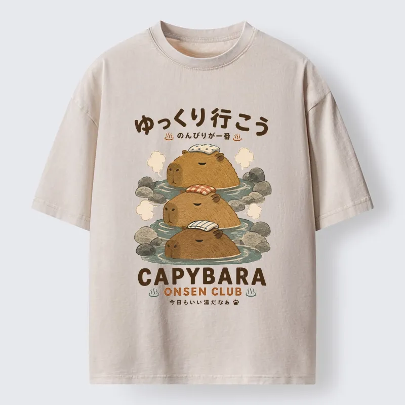 Tokyo-Tiger Hot Spring Life Slow Vibes Only Washed T-Shirt Sale