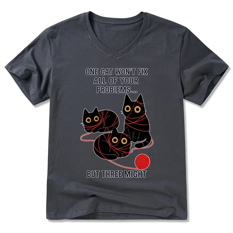 Tokyo-Tiger Three Cats Fix All Problems V-Neck Classic T-Shirt Sale