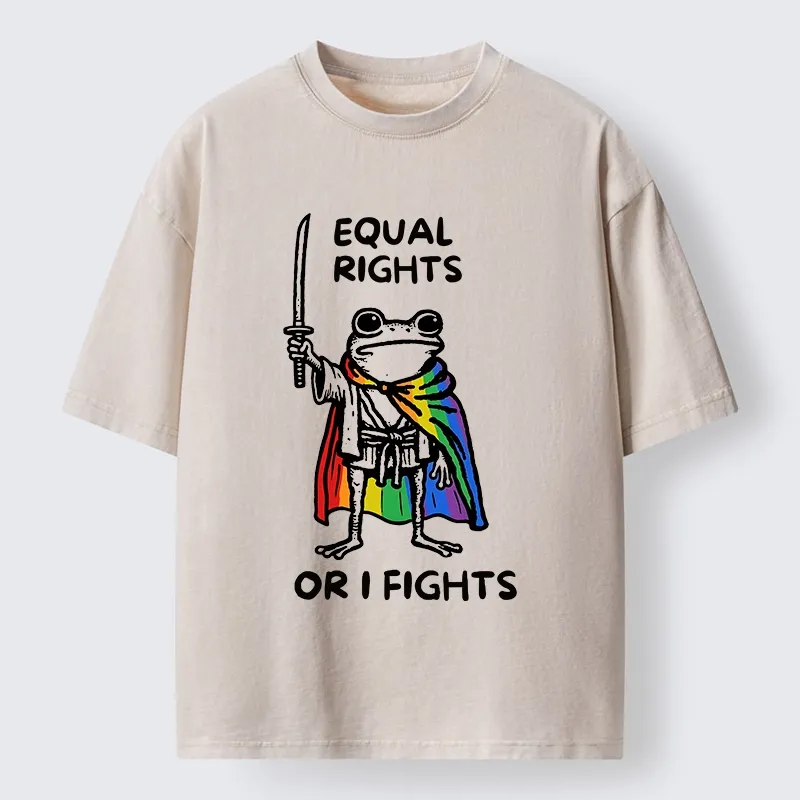 Tokyo-Tiger Equal Rights Or The Frog Fights Washed T-Shirt
